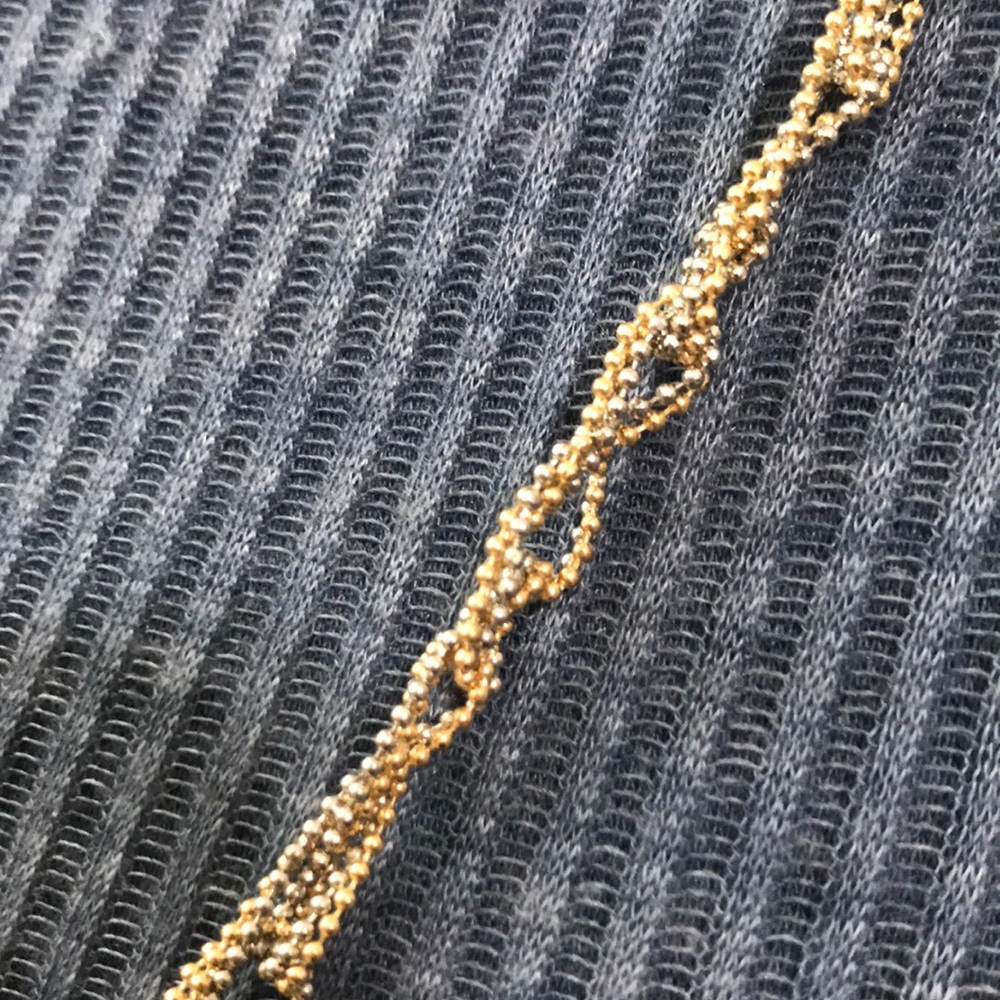 Statement Silver and gold woven necklace new/box - Picture 5 of 8